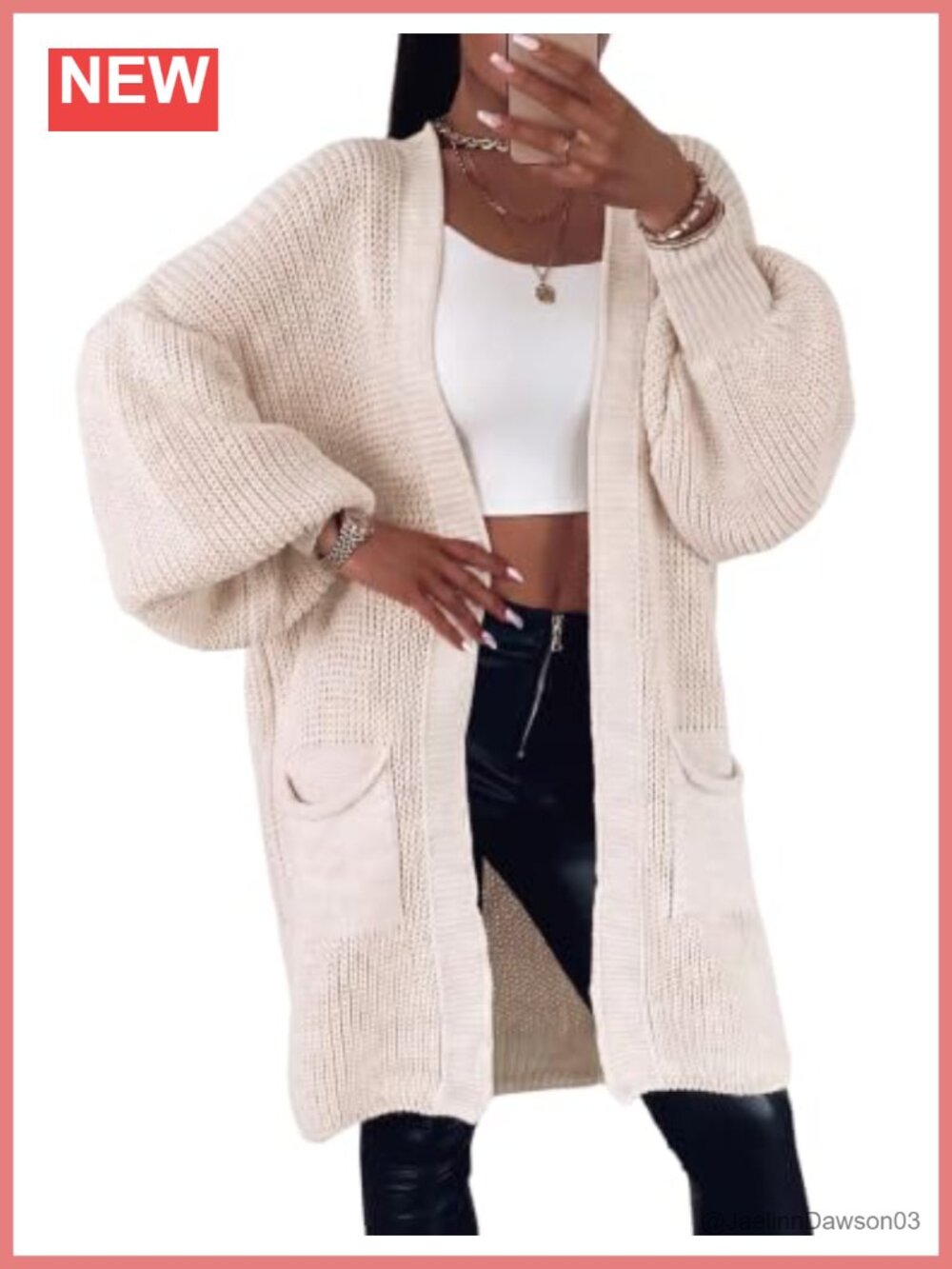 Womens Long Cardigan Sweater Oversized Open Front Chunky Knit with Pockets